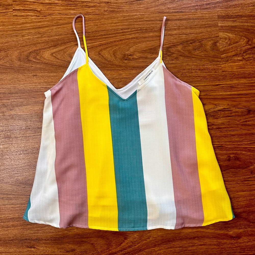 Caramela NWT Colorful Striped Lined Camisole - Picture 2 of 4